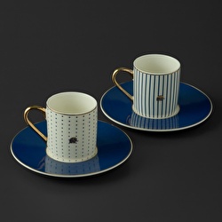 Jumbo Navy Pembe 2'li Kahve Fincan Takımı