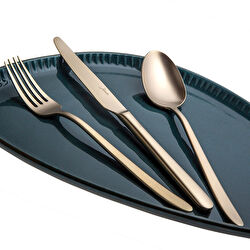 Jumbo 9400 Mat Altın 12 Kişilik 84 Parça Çatal Kaşık Bıçak Takımı