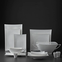 Jumbo Wind Gold 64 Parça 12 Kişilik Kare Yemek Takımı