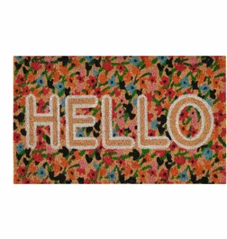 Kaşmir Halı Renklı Çiçekli Hello Coco Paspas 45x75 cm