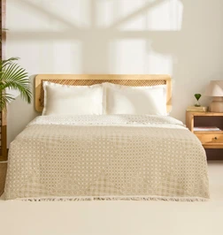 Kaşmir Home Flavo Çift Kişilik Jakar Muslin Pike Bej 
