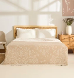 Kaşmir Home Grasy Çift Kişilik Jakar Muslin Pike Çağla