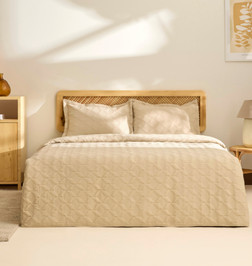 Kaşmir Home Greta Geometrik Çift Kişilik Yatak Örtüsü Takımı Koyu Gri 230x240 cm