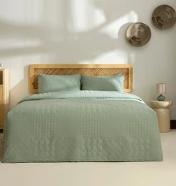 Kaşmir Home Tia Çift Kişilik Yatak Örtüsü Takımı Bej