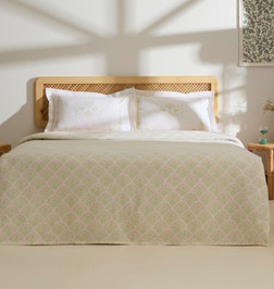 Kaşmir Home Daisy %100 Pamuk Çift Kişilik Pike Takımı Mavi
