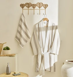 Kaşmir Home Helen Kimono Set Offwhite-Rose S-M