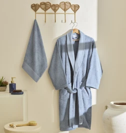 Kaşmir Home Maren Bornoz Seti L-XL Gri