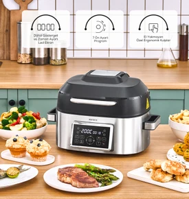 Karaca Gastro Air Grill 6 Kişilik Geniş Hacim Airfryer ve Izgara Makinesi