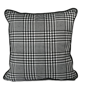 Baci Milano Optical Kadife Yastık 60 cm x 60 cm Siyah-Beyaz