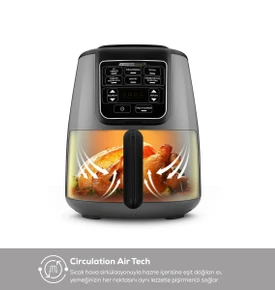 Karaca Connect Air Pro Cook XL 2 in 1 Uzaktan Erişimli Airfryer Shadow Grey 4 Kişilik