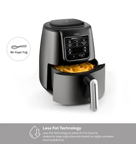 Karaca Connect Air Pro Cook XL 2 in 1 Uzaktan Erişimli Airfryer Shadow Grey 4 Kişilik