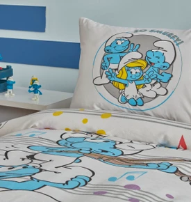  Karaca Home Smurfs by Musicial Time Tek Kişilik Pike Takımı