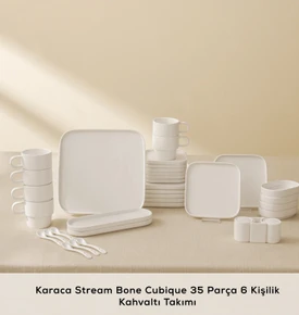 Karaca Stream Bone Cubique 35 Parça 6 Kişilik Kahvaltı Takımı