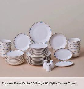 Karaca Forever Bone Brillo 53 Parça 12 Kişilik Yemek Takımı 