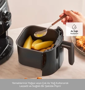 Karaca Smart Cook 60 Dakikaya Kadar Zaman Ayarlı Compact Airfryer Space Gray 2.2 Litre