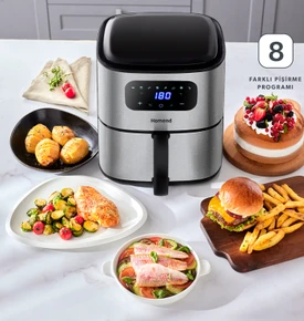 Homend Airfrday 2503H 8 Farklı Program Dokunmatik Ekran 4,2 Litre Smart Airfryer (Wi-Fi ile Kontrol)