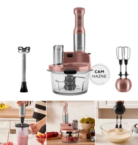 Karaca Mastermaid Prosteel Cam Mutfak Robotu Uzun Blender Ayaklı 6 Bıçaklı 2500 W Black Copper