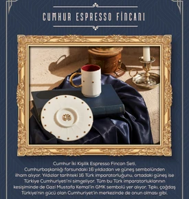 Karaca Cumhuriyet Yüzyılı Cumhur 2 Kişilik Espresso Fincan Takımı 80 ml