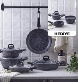 Karaca Biogranit Grey Stone 9 Parça Tencere Seti
