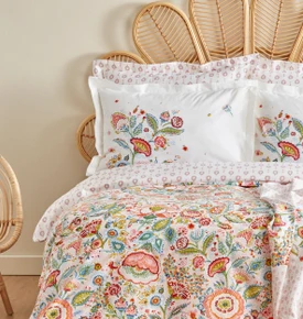 Karaca Home Sarthe %100 Pamuk Çift Kişilik Nevresim Pike Takımı Multicolor