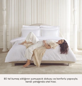 Karaca Home White Collection Ina 80 Tel %100 Pamuk Percale Çift Kişilik Nevresim Takımı Beyaz