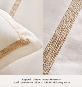 Karaca Home White Collection Bride Carina 80 Tel %100 Pamuk 8 Parça Evlilik Paketi Gold 