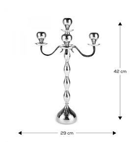 Karaca Arlen 5'li Şamdan Silver 42x29 cm