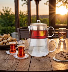 Karaca Aqualine Borosilikat Cam Midi Çaydanlık - Lüster