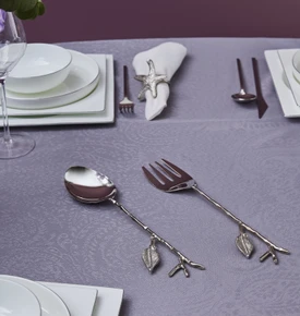 Karaca Home Leaf Altın Servis Kaşık ve Çatal Seti