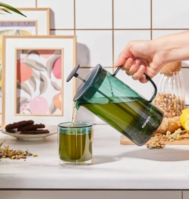 Karaca Valentina Borosilikat Cam French Press 1000 ml Green