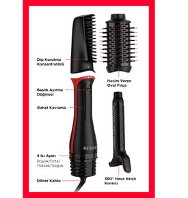 Revlon RVDR5333E One Step Blow Dry 3'ü 1 Arada Saç Kurutma ve Şekillendirme Cihazı Siyah