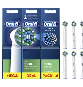 Oral B Pro Cross Action 6'lı Diş Fırçası Yedek Başlığı EB50 Beyaz