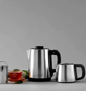 Karaca Tea Break 2 in 1 Çelik Su Isıtıcı Çay Makinesi Inox Siyah