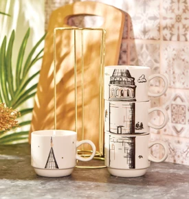 Karaca X İst Collection Galata 4 Parça Standlı Mug Kupa