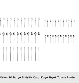 Karaca Orion 30 Parça 6 Kişilik Çatal Kaşık Bıçak Takımı Platin 