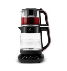 Karaca Çaysever 3 in 1 Konuşan Renkli Camlı Çay Makinesi Su Isıtıcı ve Mama Suyu Hazırlama 1700w Graphite