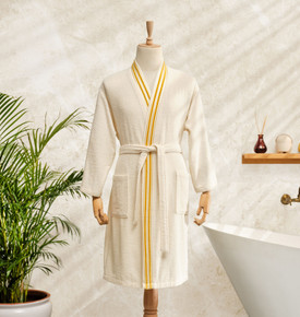Karaca Home Minka Off White Lacivert Sonil %100 Pamuk S/M Bornoz