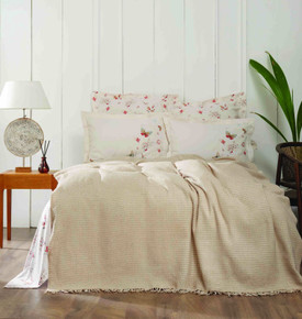 Karaca Home Luna Bordo Çift Kişilik Battaniyeli Çarşaf Takımı
