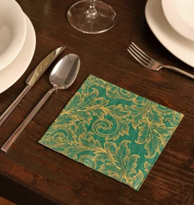 Karaca Home New Year Baroque Gold-Green 20'li Kağıt Peçete