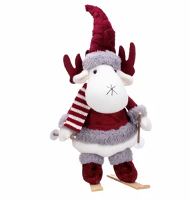 Karaca Home New Year Velvet Skier Reindeer 