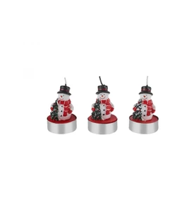 Karaca Home New Year Yılbaşı Snowman 3'lü Tealight Mum 