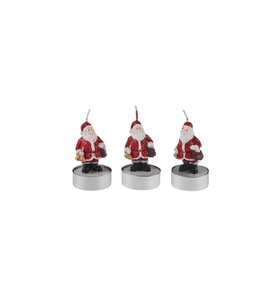 Karaca Home New Year Yılbaşı Santa 3'lü Tealight Mum 18,5x6,7 cm