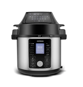 Karaca Cooker 2 in 1 Çok Amaçlı Basınçlı Pişirici Akıllı Elektrikli Düdüklü Tencere ve Airfryer Matte Black 6L 