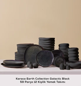 Karaca Earth Collection Galactic Black 59 Parça 12 Kişilik Yemek Takımı