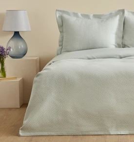 Karaca Home White Collection Renessa %100 Pamuk Çift Kişilik Yatak Örtüsü Adaçayı