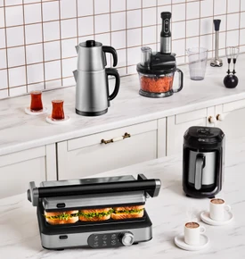 Karaca Gurme Premium Inox Evlilik Paketi Tost, Kahve, Çay Makinesi ve Mutfak Robotu Copper