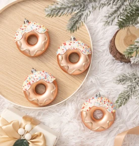 Karaca New Year Yılbaşı 2'li Set Donut Ağaç Süsü Pembe 8.5 cm