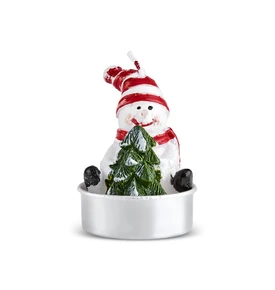 Karaca New Year Yılbaşı Snowman 3'lü Tealight Mum 13.8x4.8x7 cm