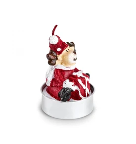 Karaca New Year Yılbaşı Bear 3'lü Tealight Mum 13.8x4.8x7 cm