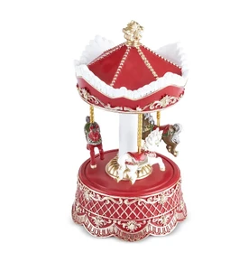 Karaca New Year Yılbaşı Carousel Hareketli ve Müzikli Obje 12,4x23 cm